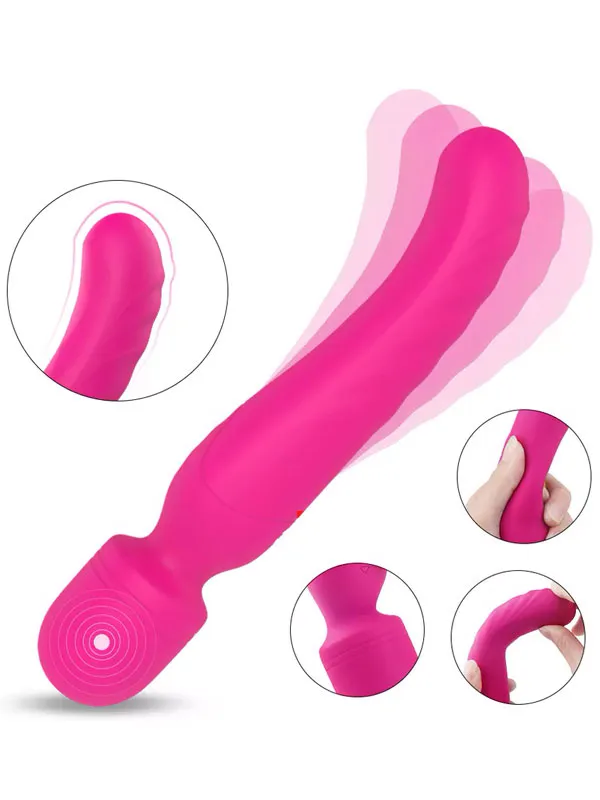 #9153 - Isıtmalı Masaj Wand Çift Taraflı Vibratör 23 cm