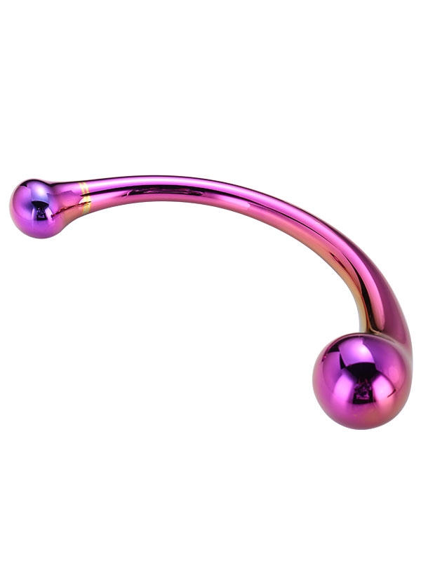 #9615 - Çift Başlı Lüx Kavisli Cam Dildo