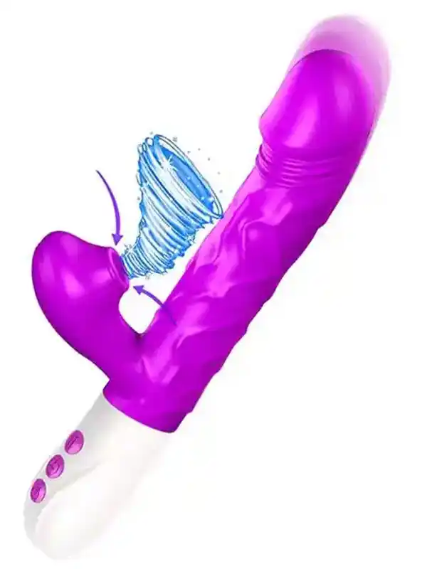 #8454 - İleri Geri Hareketli Isıtmalı ve Emme Modlu Şarjlı Rabbit Vibratör