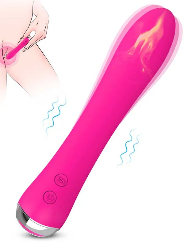 #9136 - Isıtmalı Şarjlı Güçlü Titreşimli Esnek Silikon Vibratör 17.5 cm
