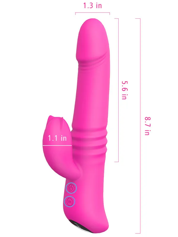 #9129 - İleri Geri ve Dönme Hareketli Isıtmalı Şarjlı Tavşan Vibratör 22 cm