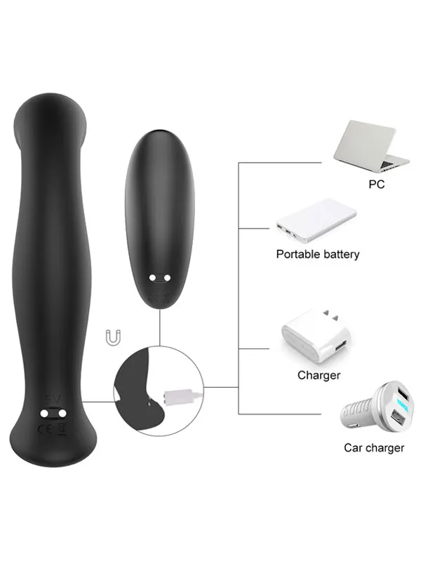 #9185 - Anal ve Prostat Uyarım Vibratörü Uzaktan Kumandalı Şarjlı