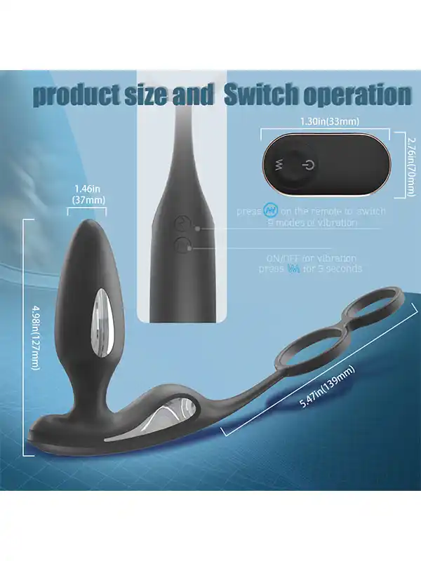 #8435 - Penis Halkalı Şarjlı Giyilebilir Anal Vibratör