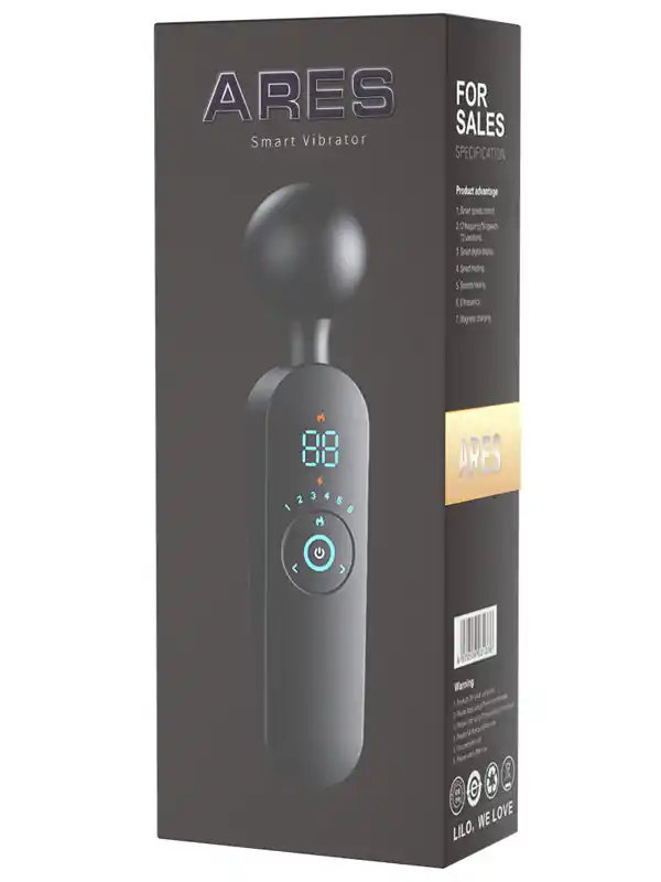 #8845 - Isıtmalı Şarjlı 12 Titreşim Modlu Wand LCD Ekranlı Vibratör 22 cm