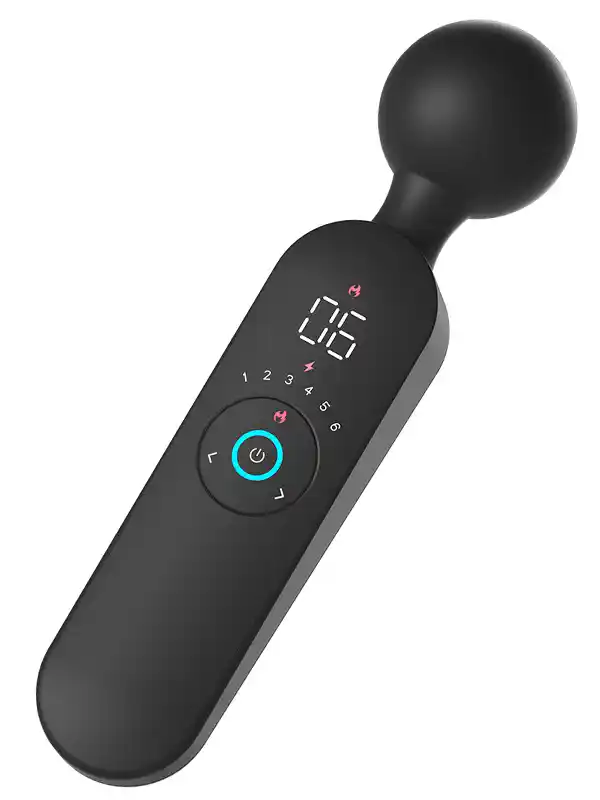 #8843 - Isıtmalı Şarjlı 12 Titreşim Modlu Wand LCD Ekranlı Vibratör 22 cm