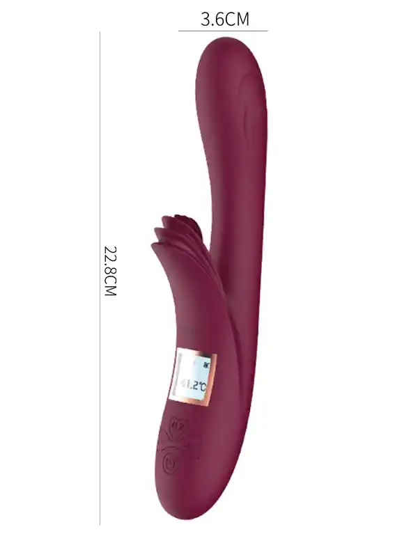 #8846 - Isıtmalı Şarjlı LCD Ekranlı 10 Titreşim Modlu Vibratör 23 cm