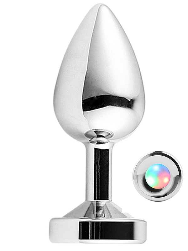 #9408 - NOXXX Çelik Anal Plug Led Işıklı Orta Boy