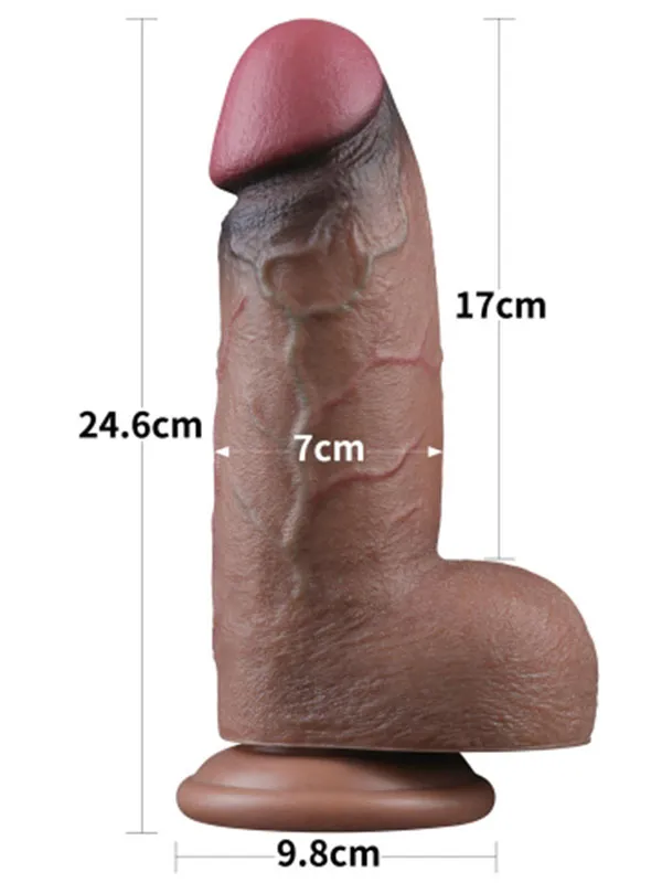 #9302 - 9.5&#039;&#039; Dual Layered Silicone Cock XXL 24.5 cm