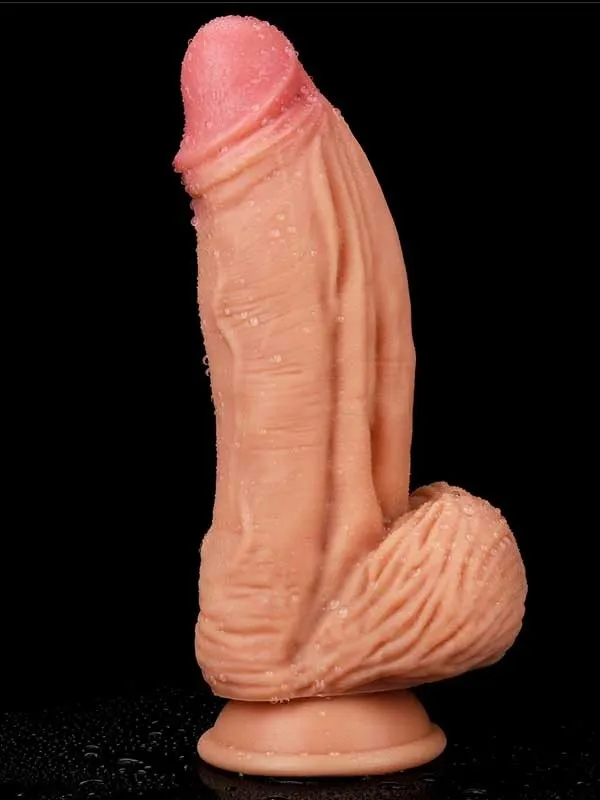 #9333 - Çift Katmanlı Platinyum Silikon Monster Dildo 25 cm Ten