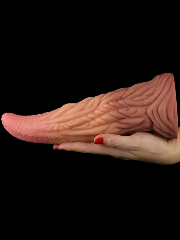 #9513 - Çift Katmanlı Platinyum Silikon Canavar Dildo 25 cm