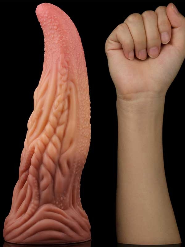 #9511 - Çift Katmanlı Platinyum Silikon Canavar Dildo 25 cm