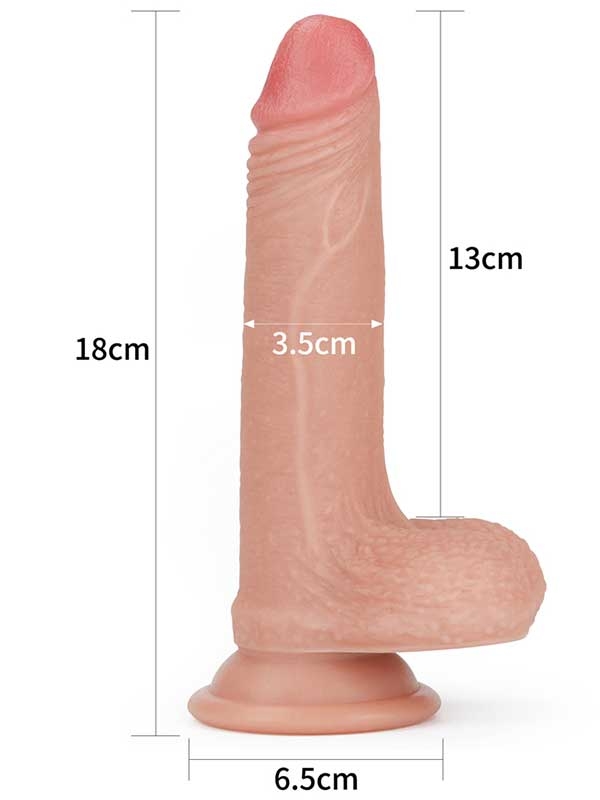 #9535 - Çift Katmanlı Platinyum Silikon Realistik Dildo 18 cm