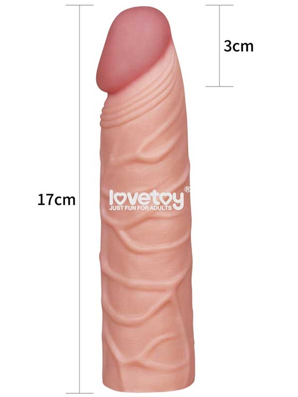 #9630 - LoveToy X Tender Gerçekçi Dokulu Penis Kılıfı 2.5 cm Uzatmalı