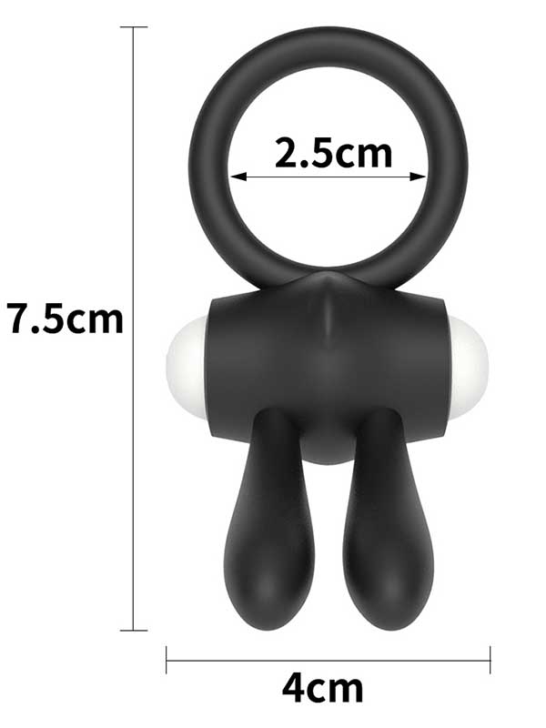 #9644 - LoveToy Klitoris Uyarıcılı Titreşimli Silikon Penis Halkası