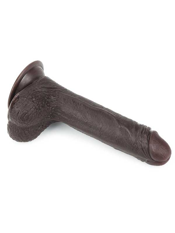 #9522 - Kayar Derili Çift Katmanlı Gerçekçi Dildo 17.5 cm Siyah