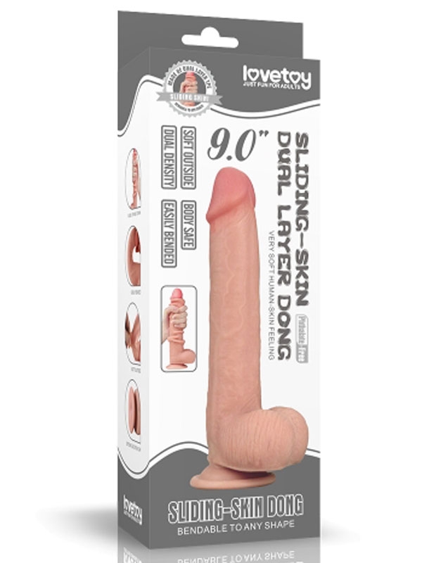 #9549 - Kayar Derili Çift Katmanlı Realistik Dildo 23 cm