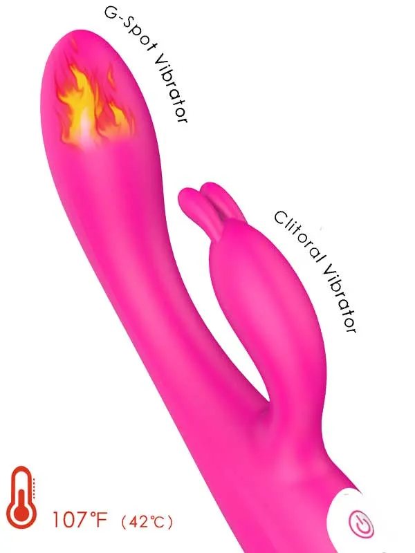 #9122 - Isıtmalı Şarjlı Güçlü Titreşimli Tavşan Vibratör 22 cm
