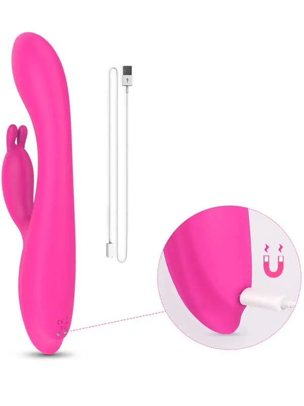#9124 - Isıtmalı Şarjlı Güçlü Titreşimli Tavşan Vibratör 22 cm