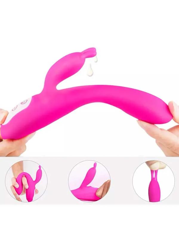 #9125 - Isıtmalı Şarjlı Güçlü Titreşimli Tavşan Vibratör 22 cm