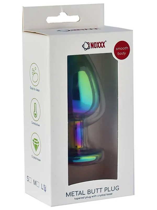 #9419 - NOXXX Çok Renkli Büyük Boy Taşlı Çelik Anal Plug
