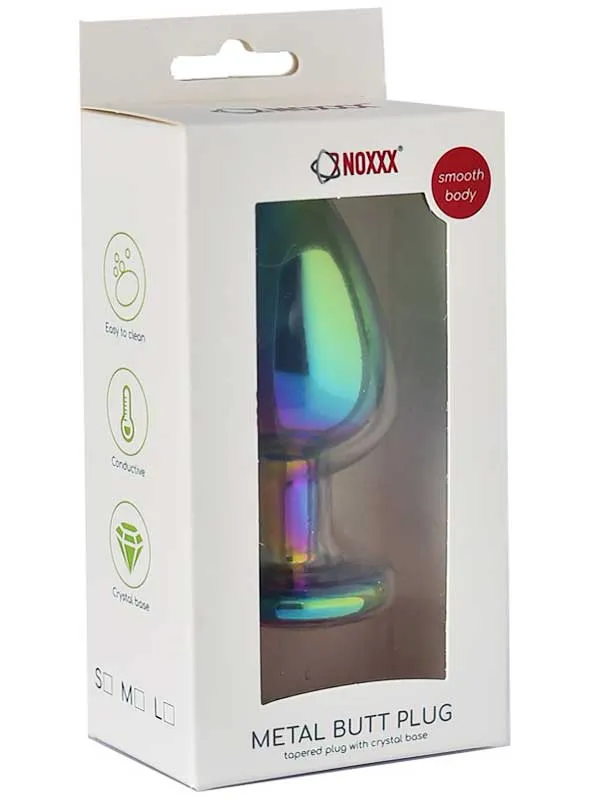 #9422 - NOXXX Çok Renkli Orta Boy Taşlı Çelik Anal Plug