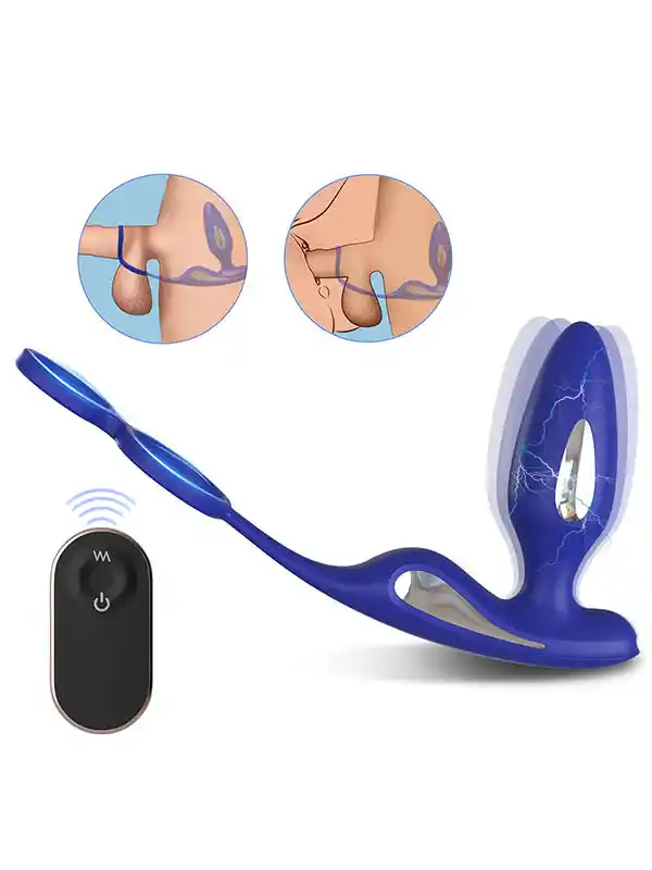 #8908 - Penis Halkalı Prostat ve Elektro Şok Özellikli Anal Vibratör