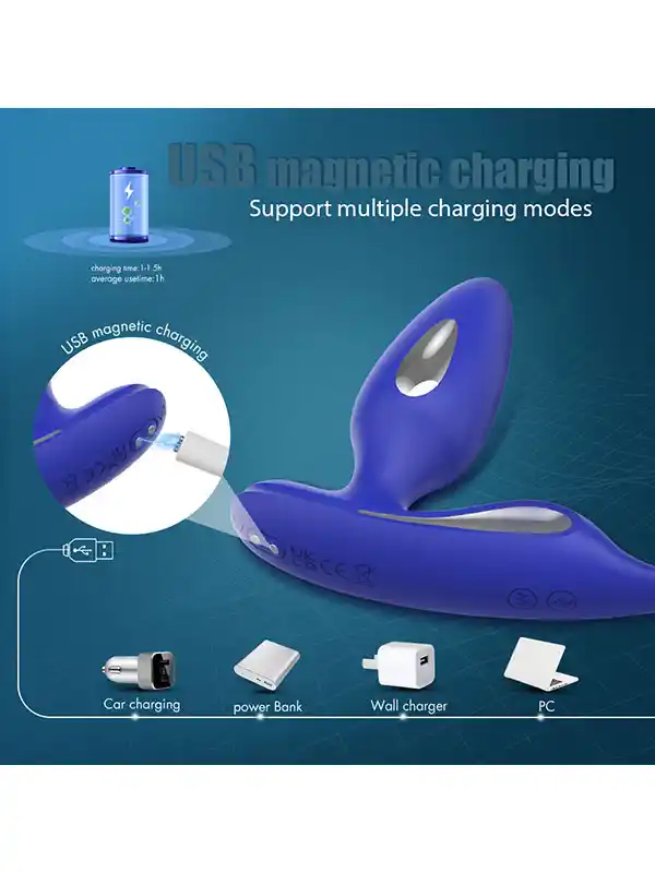 #8906 - Penis Halkalı Prostat ve Elektro Şok Özellikli Anal Vibratör