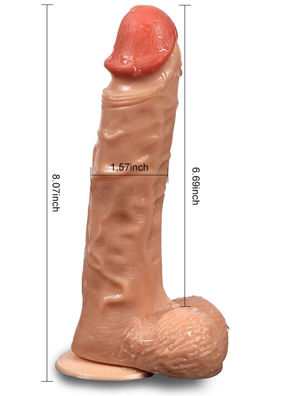 #9463 - Uzaktan Kumandalı Şarjlı Döner Başlı Titreşimli Realistik Dildo 20.5 cm