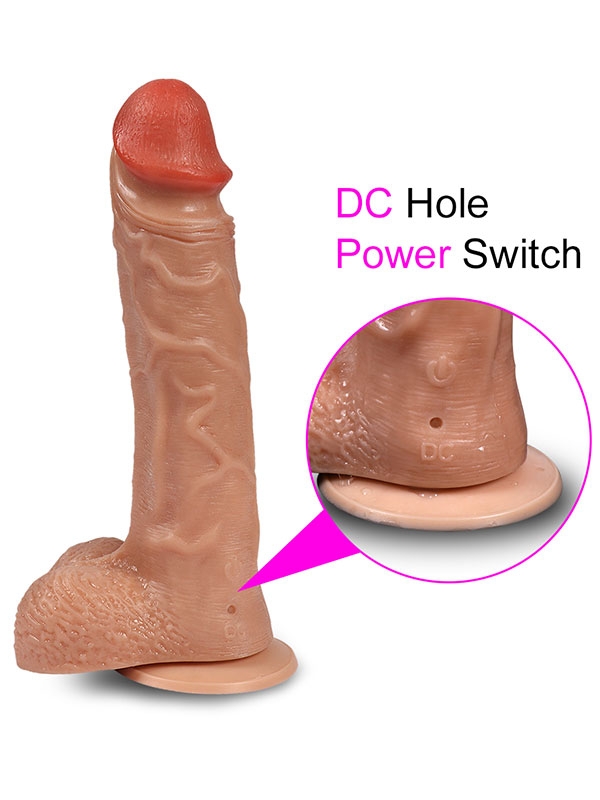 #9460 - Uzaktan Kumandalı Şarjlı Döner Başlı Titreşimli Realistik Dildo 20.5 cm