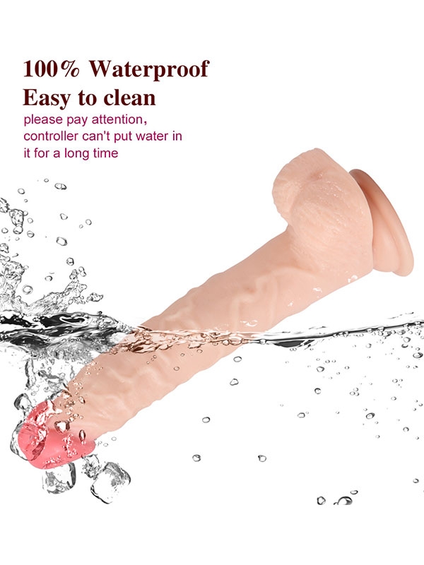 #9471 - Uzaktan Kumandalı Şarjlı Döner Başlı Titreşimli Realistik Dildo 23 cm