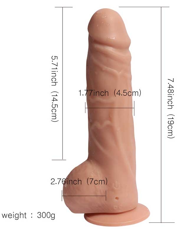 #9465 - Şarjlı Uzaktan Kumandalı Titreşimli Realistik Dildo 19 cm