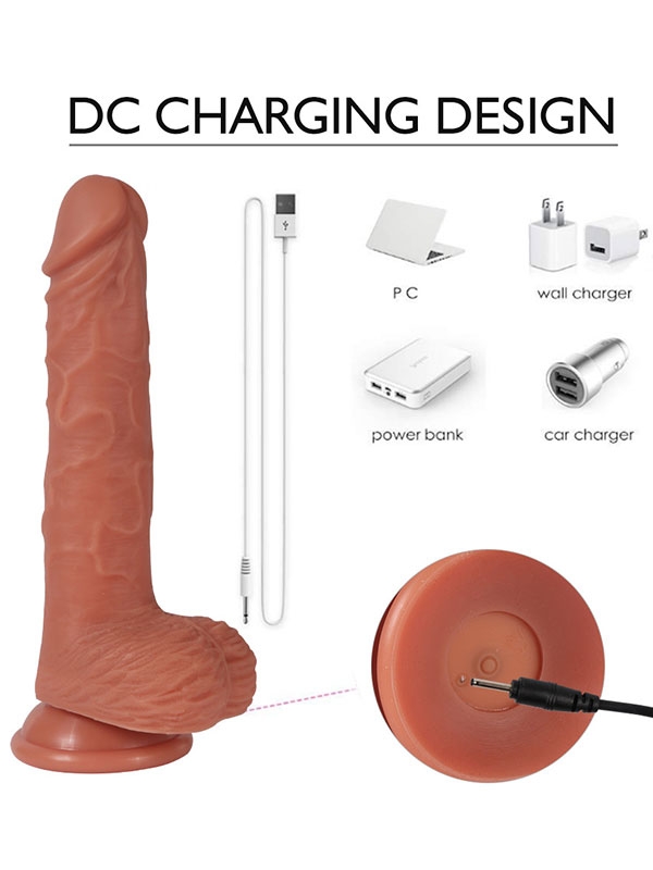 #9452 - İleri Geri Hareketli Döner Başlı Şarjlı Realistik Dildo 22 cm
