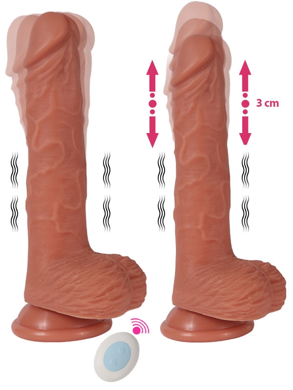 #9450 - İleri Geri Hareketli Döner Başlı Şarjlı Realistik Dildo 22 cm