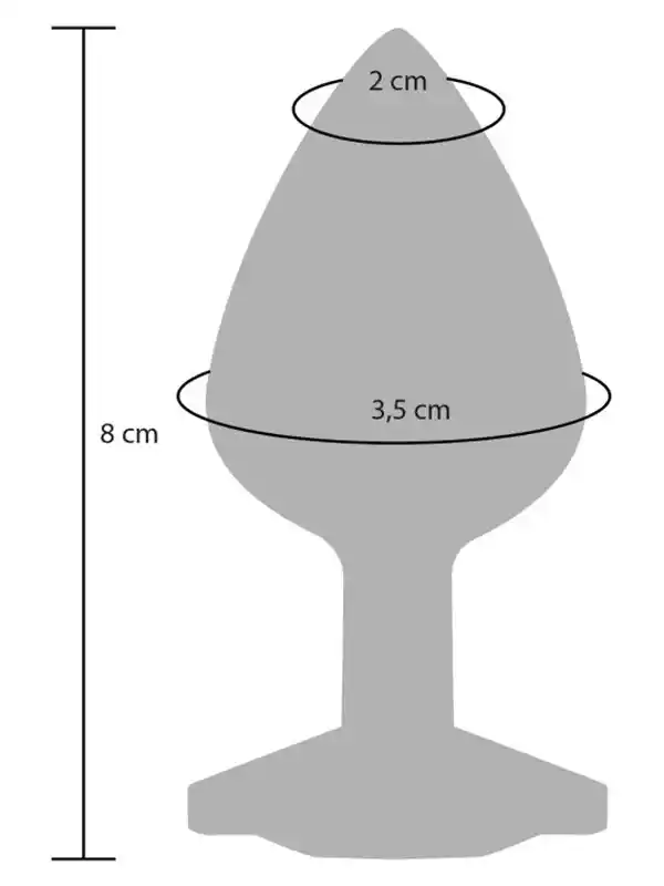 #8740 - Silikon Yumuşak Dokulu Taşlı Anal Plug Medium Pembe