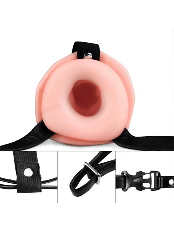 #9761 - İçi Boş Belden Bağlamalı Titreşimli Penis 16.5 cm