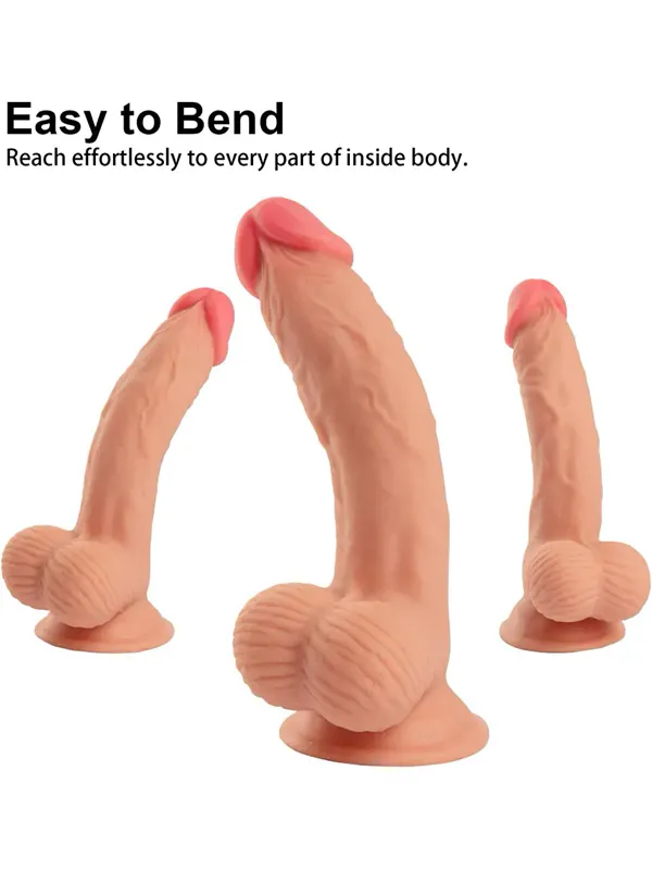 #8634 - 7.6&quot; Dual Layer Oynar Derili Realsitik Dildo 19 cm