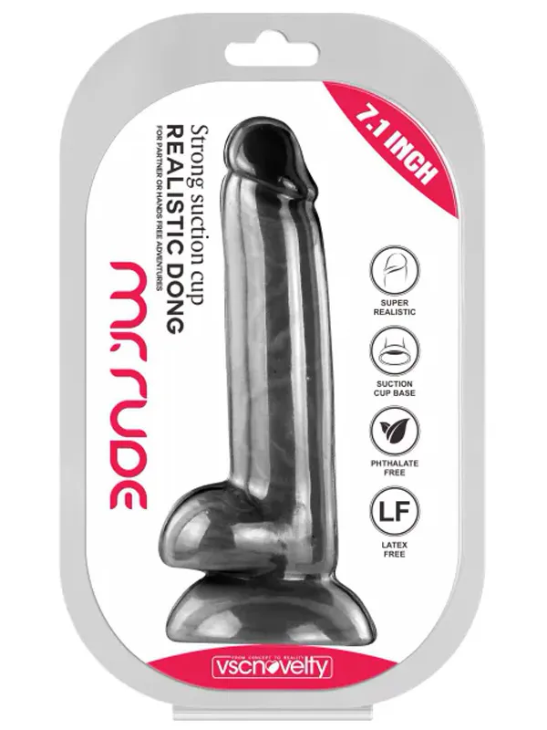 #8583 - 7.1” Realistik Dildo Siyah 18 cm