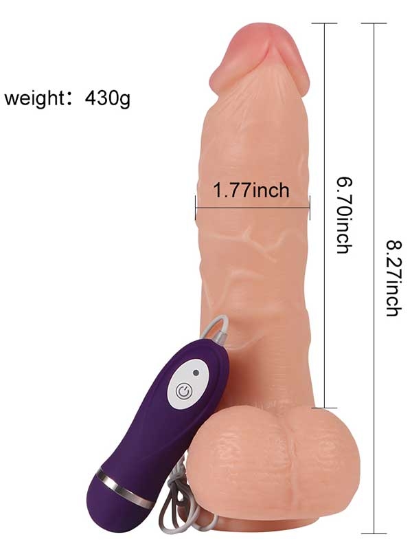 #9472 - Vibrating Realistik Dokulu Titreşimli Dildo 21 cm