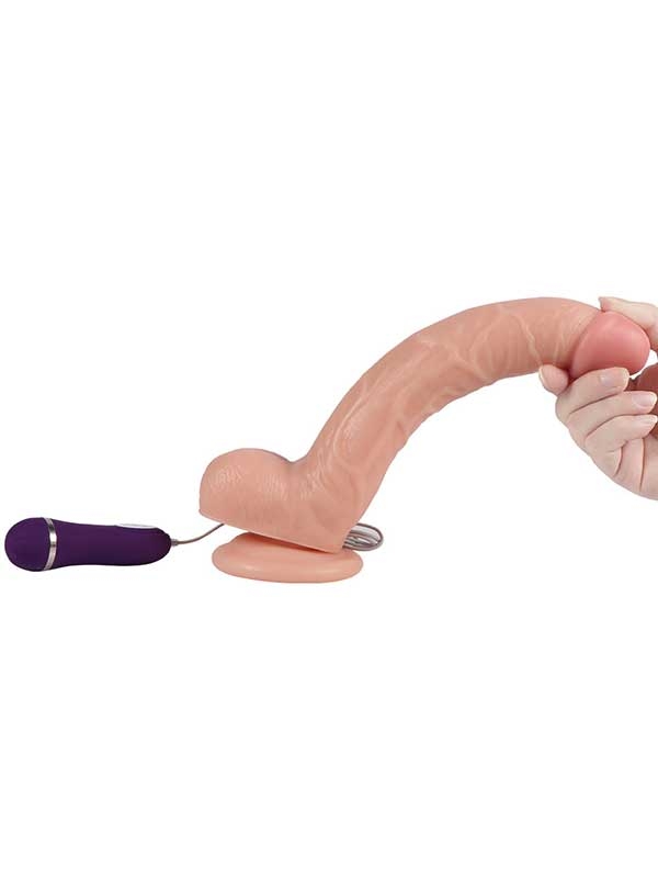 #9477 - Realistik Dokulu Titreşimli Büyük Dildo 28 cm