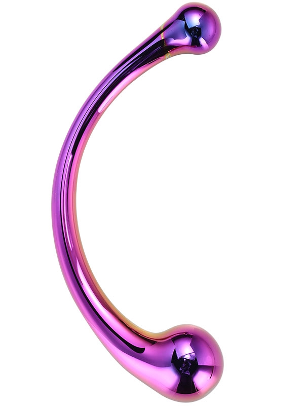 #T21836 - Çift Başlı Lüx Kavisli Cam Dildo
