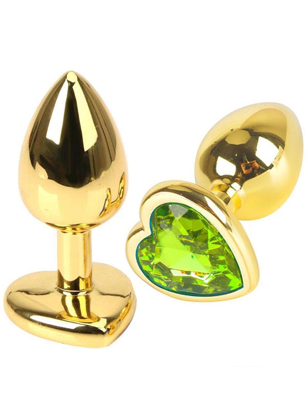 #401011 - NOXXX Çelik Gold Kalp Mücevherli Anal Plug Büyük Boy