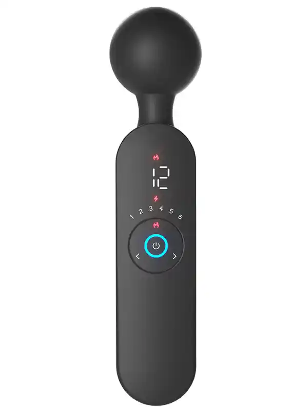 #LLB2105 - Isıtmalı Şarjlı 12 Titreşim Modlu Wand LCD Ekranlı Vibratör 22 cm